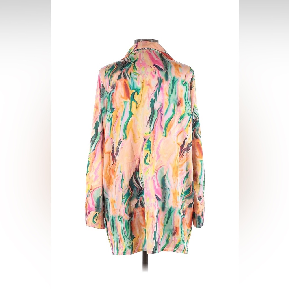 Nasty Gal Multicolor Marble Print Wide Leg Pants - Picture 3 of 14